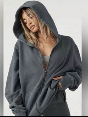 Joah Brown Olive Green Full-Zip Hoodie